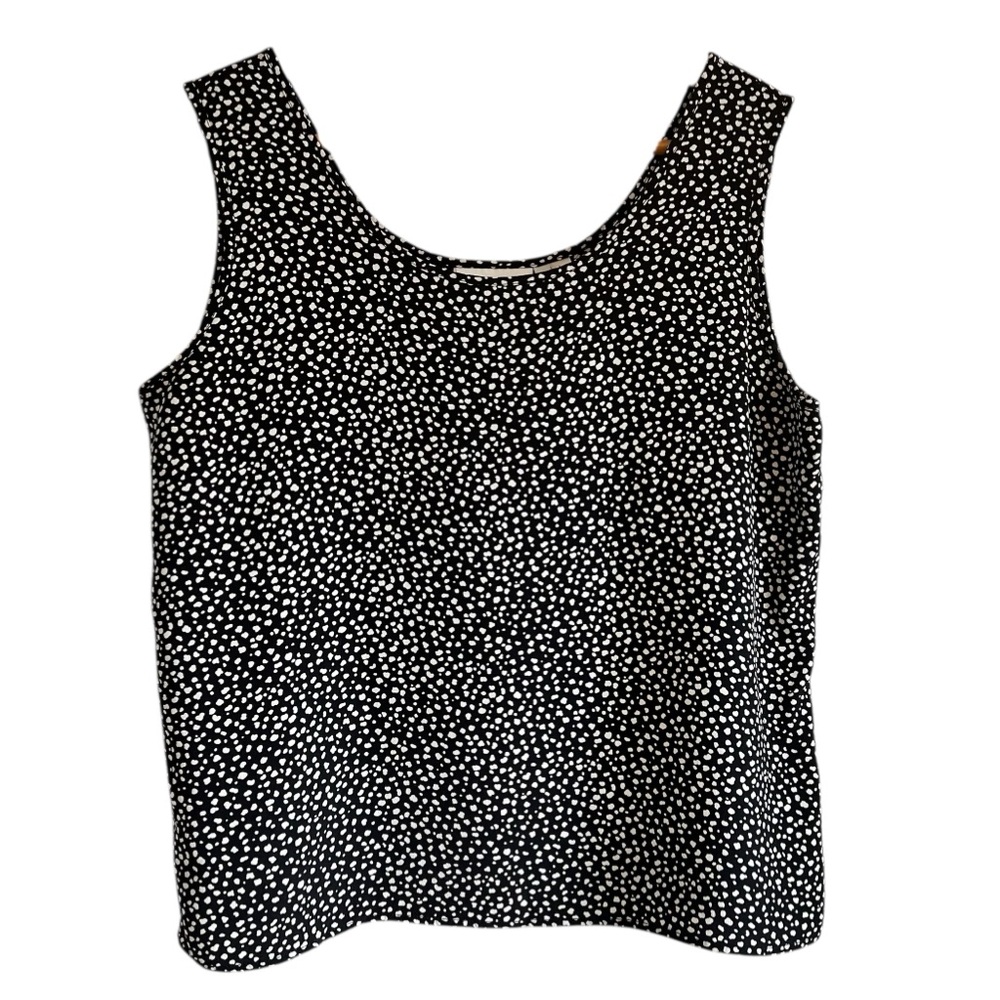 Vintage Liz Claiborne dotted sleeveless cropped tank top L excellent condition